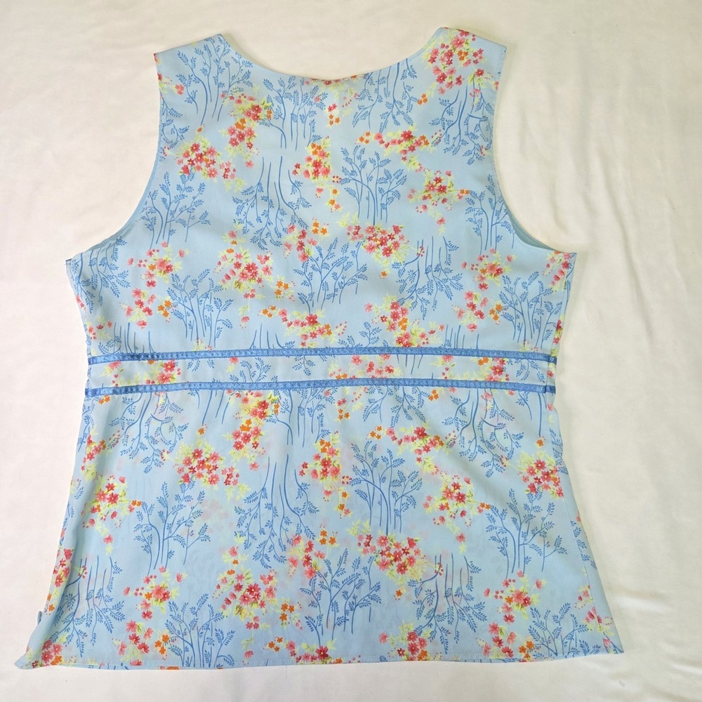 Old Navy Vtg Womens Floral Babydoll Top Medium Satin Trim y2k Fairycore Coquette - Picture 7 of 7